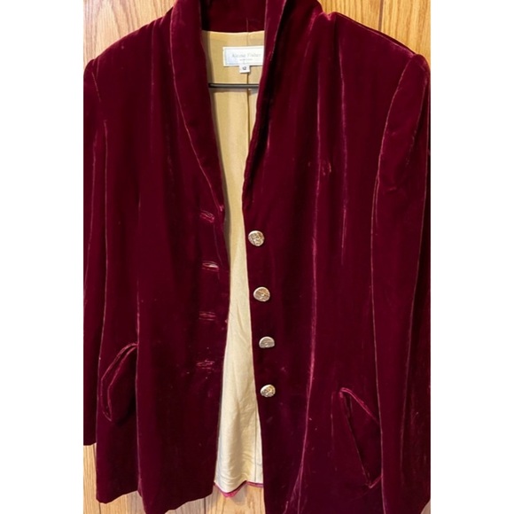 Alease Fisher Red Velvet Size 12 Blazer - Picture 5 of 16